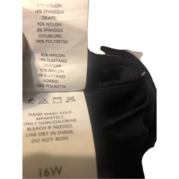 Jantzen Black Ruched Center Adj. Straps Plus Sized NWT One-piece Swimsuit Sz.16W - Picture 11 of 11